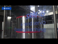 Huituo 자동 60bpm 유리 병 병 꿀 및 시럽 회전식 6 헤드 서보 회전식 캡핑 기계