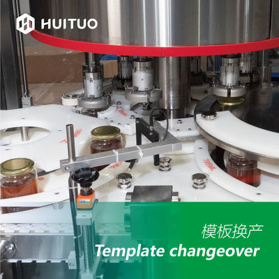 달콤한 시럽 유리병 병 서보 기구에 의한 회전식 뚜껑봉함기 자동 6 머리 60bpm